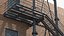 Fire Escape Black with Brick Wall of House