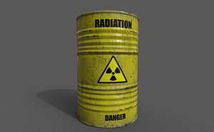3D Barrel radiation - PBR Game Ready model Low-poly model