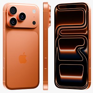 Apple iPhone 17 Pro Cosmic Orange 3D model