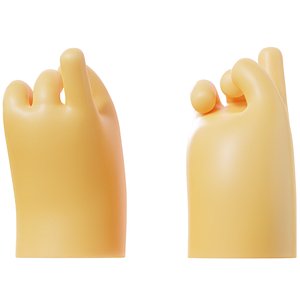 3D Cartoon Hands Pointing Pose Illustration Icon Low-poly 3D model