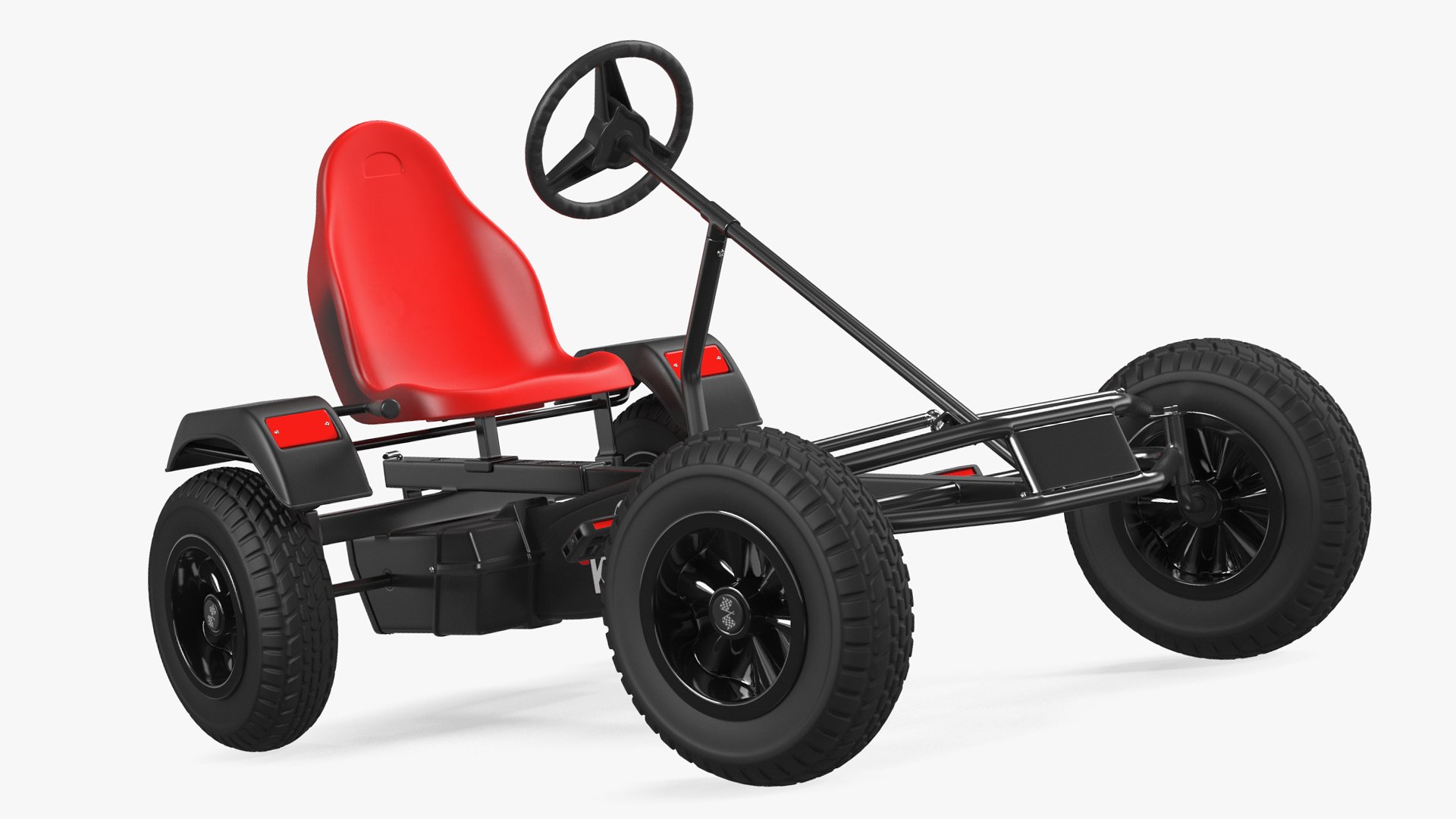 Red Pedal Car with Adjustable Seat Rigged for Maya 3D model preview