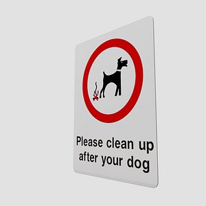 3D model Clean Up After Your Dog Sign