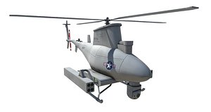 Low Poly MQ-8 Fire Scout UAV Drone