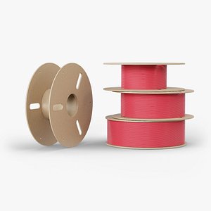 3D Printer Filament Spools Cardboard 3D model