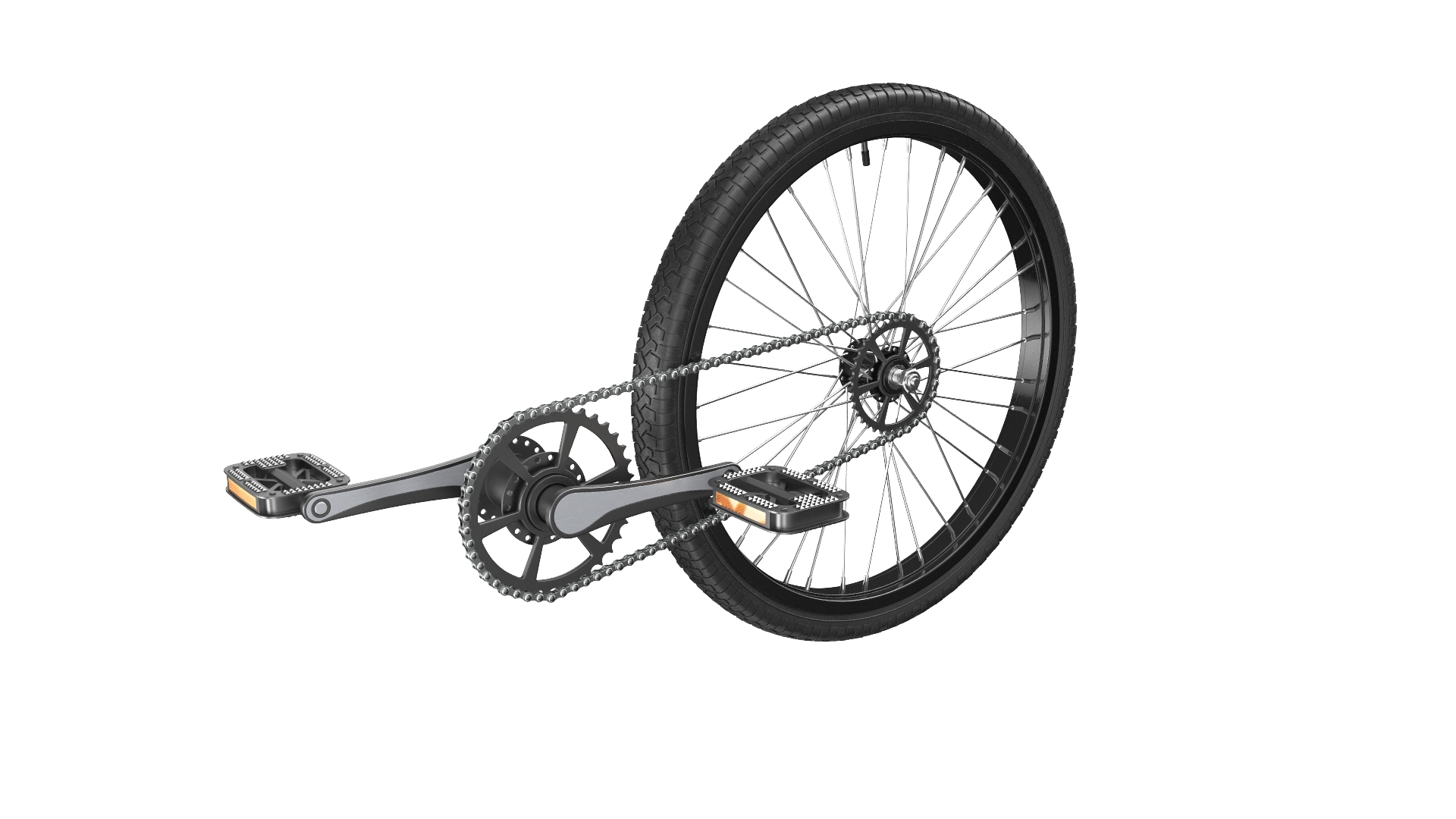 Bicycle Wheel With Pedals 3D Model TurboSquid 1974599