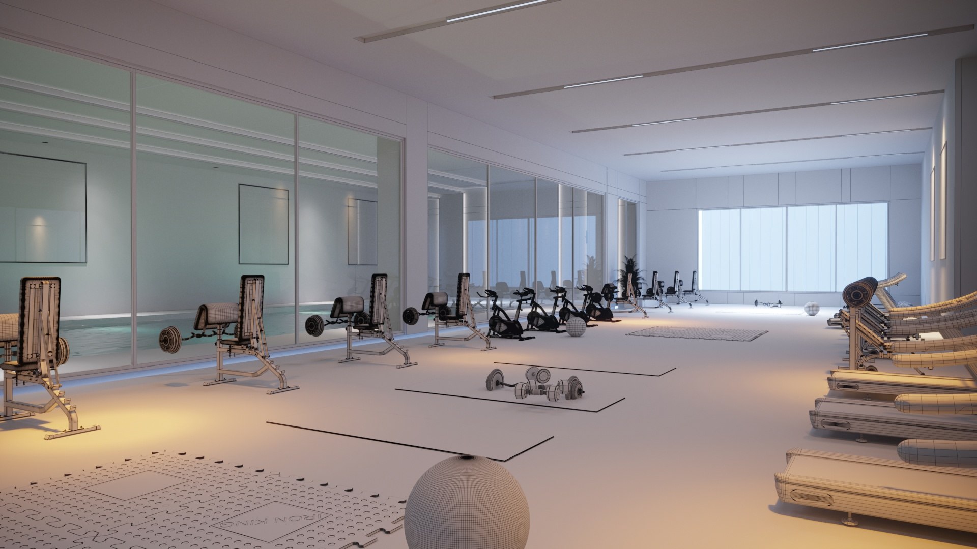 Gym And Pool Interior 3d Model 3D - TurboSquid 2094353
