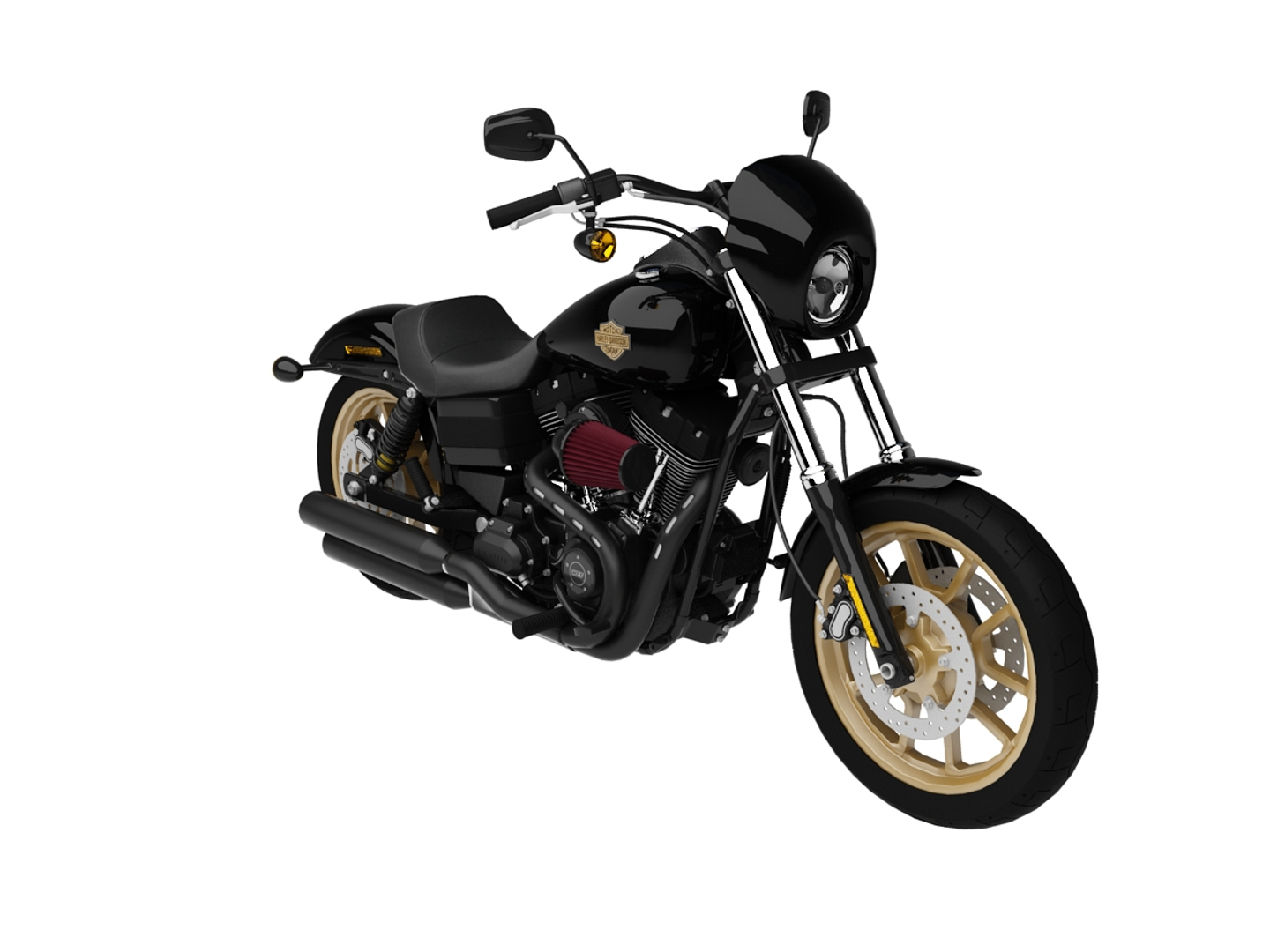 Harley-davidson Fxdl Dyna Rider 3d Max