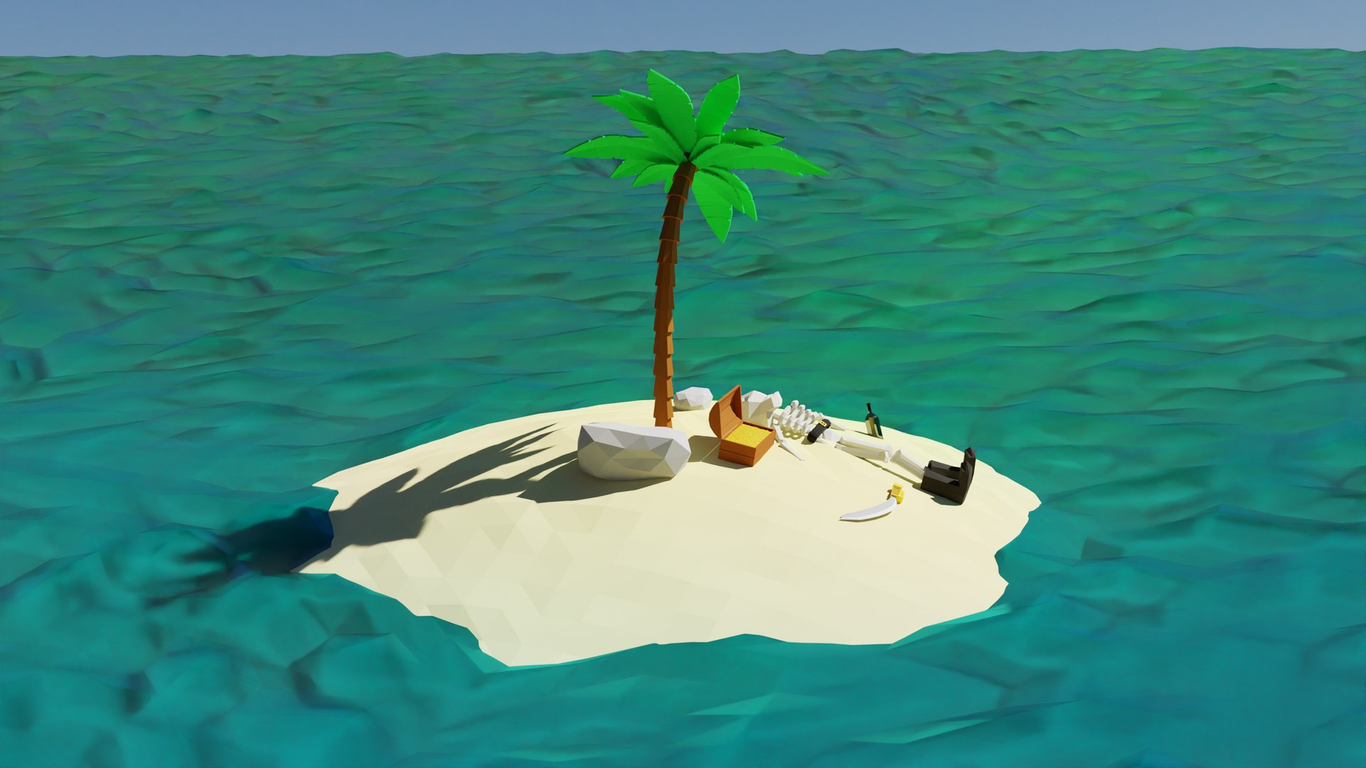 Low Poly Pirate Island 3D Model - TurboSquid 1911309