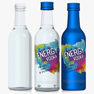 Glass Bottle 5 cl. Alcohol bottle. Metal bottle