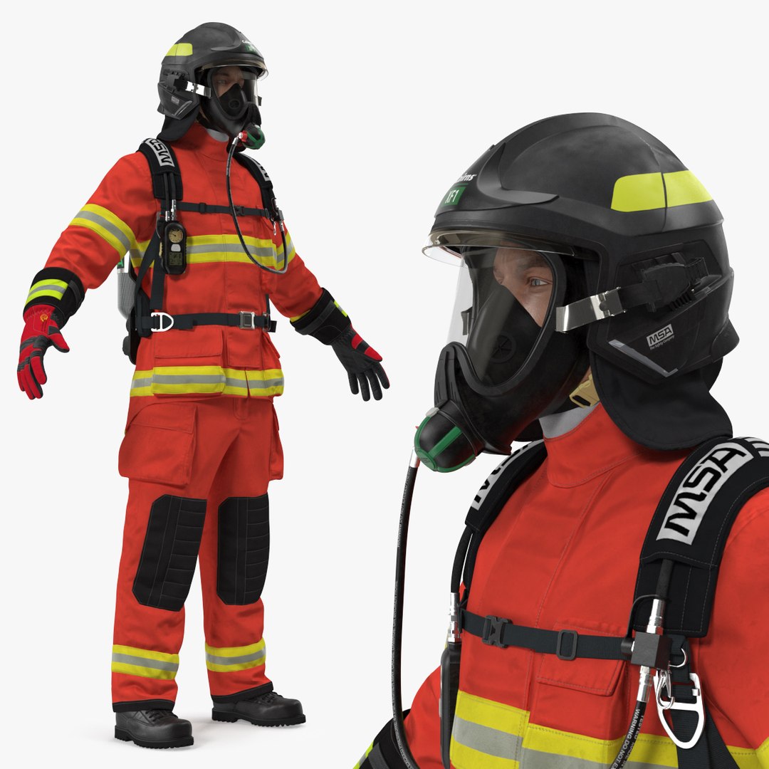 Firefighter Fully Equipped 3D model preview