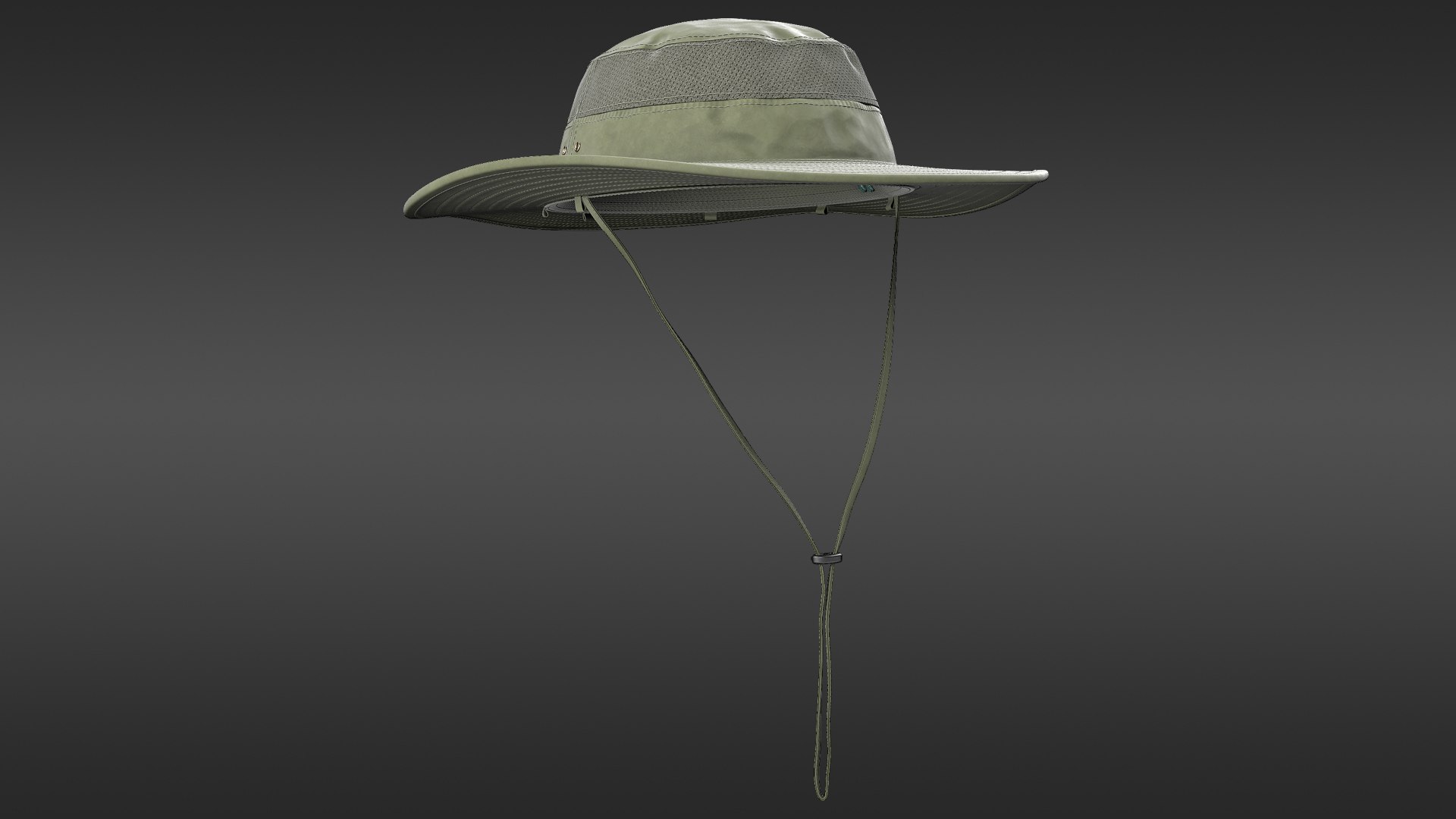 Green Fishing Hat 3D model preview