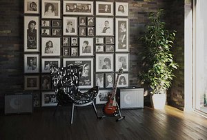 Chair with music notes
