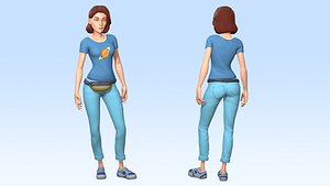 female character games 3D model