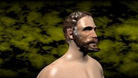 Human textured with hair and beard ready for bge