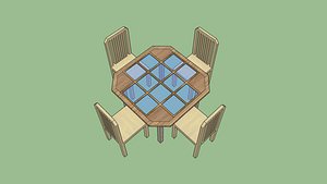 Wooden dining room model