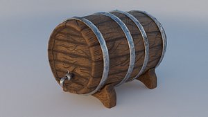 3D Stylized Barrel lowpoly