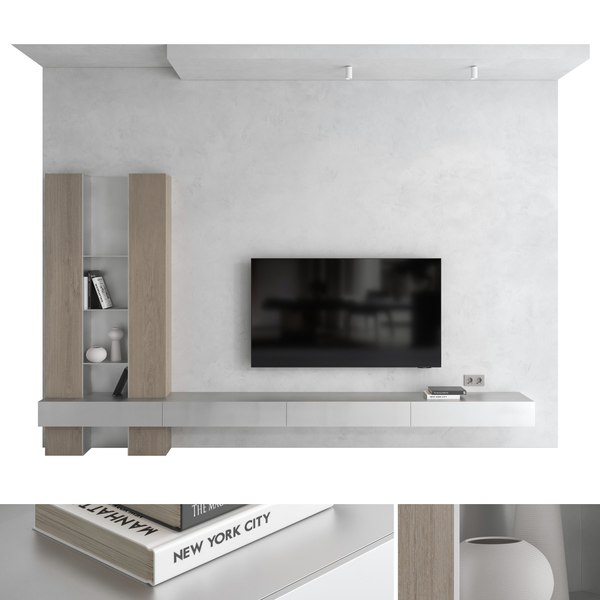 TV wall set 38 3D model