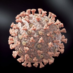 3D pbr virus science coronavirus model