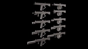 Low Poly ShotgunV4-style -10 Variations Game Ready 3D model