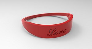 3D Love Ring Female Red