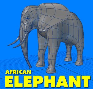adult african elephant 3d obj