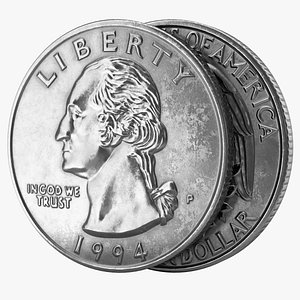 Quarter Coin Lowpoly PBR