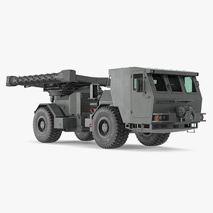 Grey Old Mine Flail Vehicle Hydrema 910