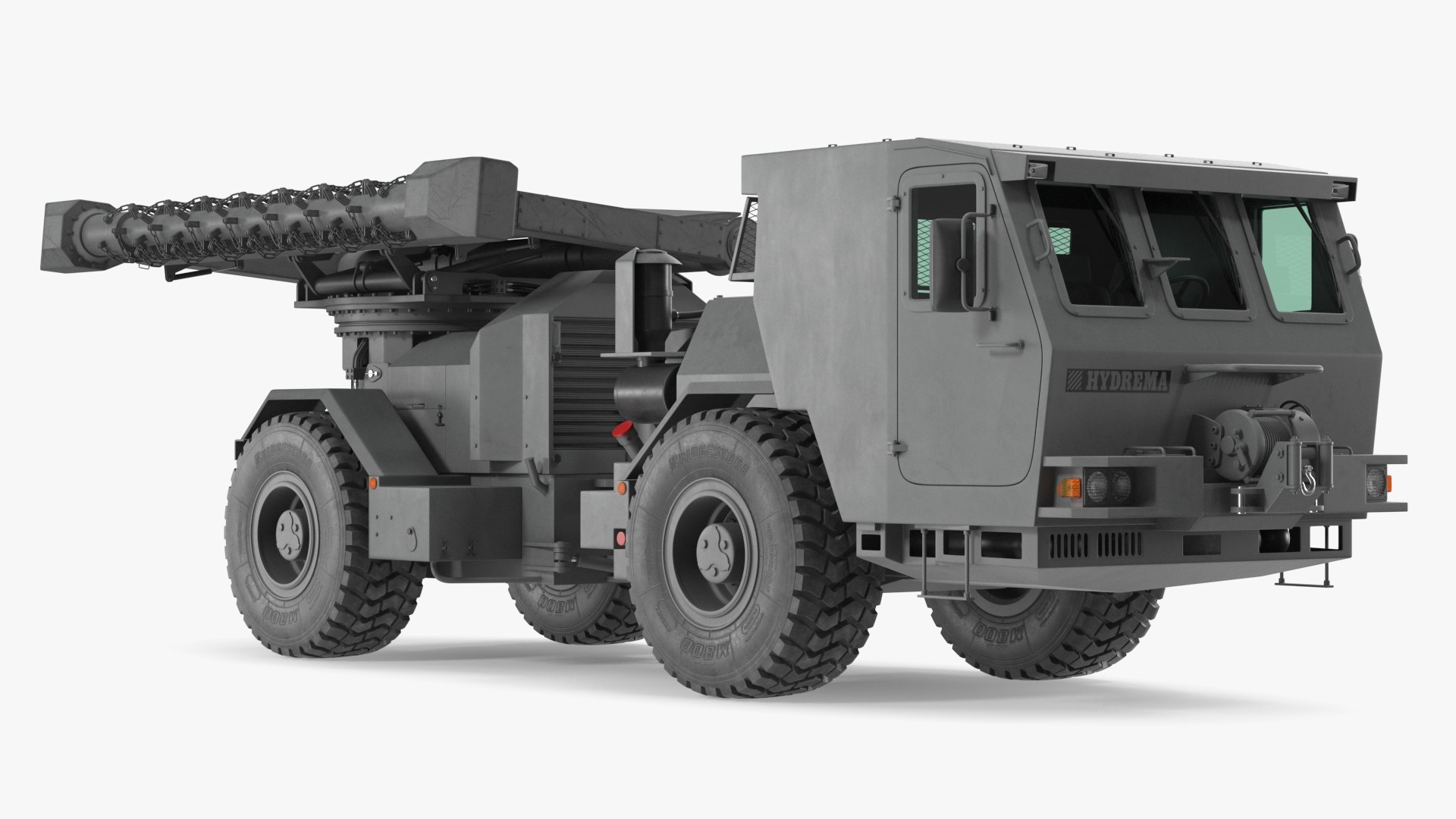 Grey Old Mine Flail Vehicle Hydrema 910 3D model preview