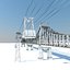 Ponte de Queensboro com bonde da ilha de Roosevelt