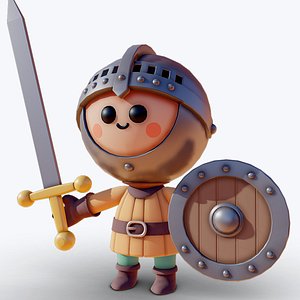 Baby Medieval Character 1 Low-poly 3D model 3D model