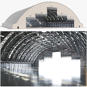 Detailed Aircraft Hangar 3D model