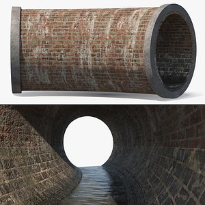 Brick Sewer Turn 5m 3D model