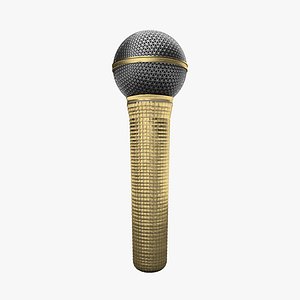 3D Golden Microphone model