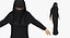 Arabische Frau in der schwarzen Abaya manipuliert für Kino 4D