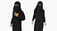 Arabische Frau in der schwarzen Abaya manipuliert für Kino 4D