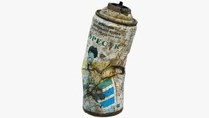 3D Old Rust Aerosol Can 4 Scan 3D model