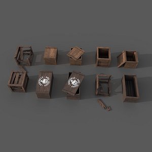 wooden crates 3D