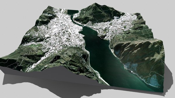3D Cityscape Lecco and Valmadrera Italy model