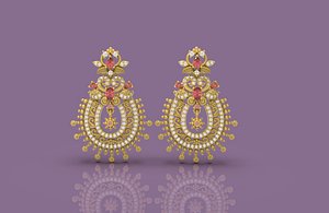Unique Women Earring - 0022 3D model