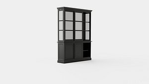 Assonet display cabinet black 3D