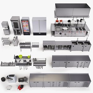 set kitchen equipment 3d model