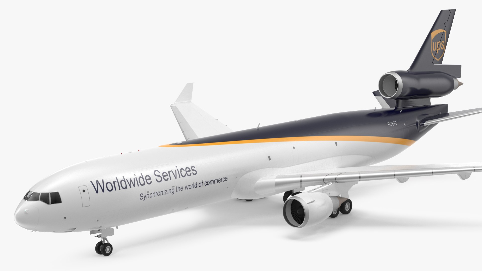 McDonnell Douglas MD11 Tri Jet Airliner UPS Rigged 3D model preview