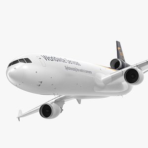 3D McDonnell Douglas MD11 Tri Jet Airliner UPS Rigged model