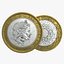 Two Pounds British Coin 3D Model