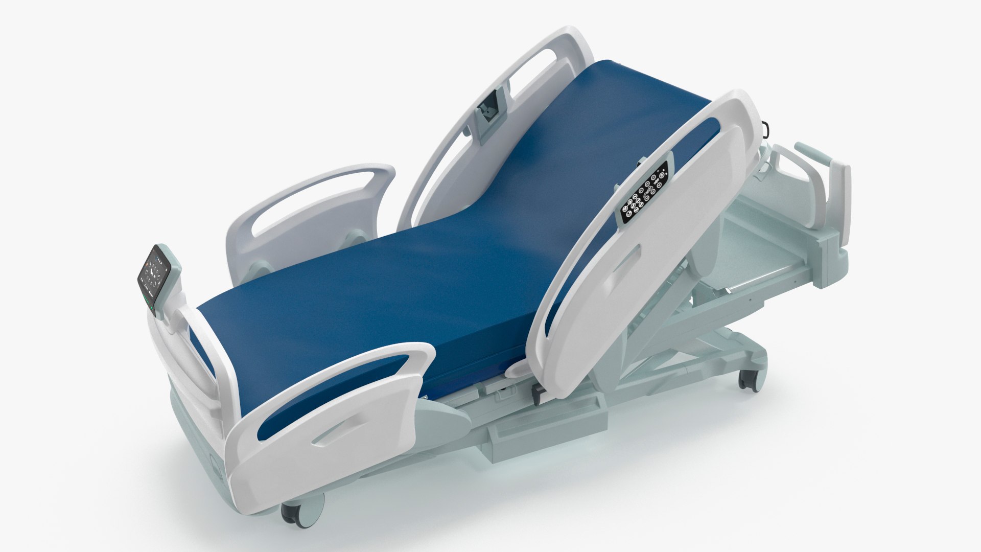 Smart Hospital Bed Rigged 3D model preview