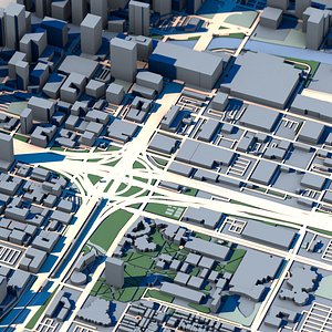 3D Part of Chicago 3D Model Downtown Chicago Skyline Iconic Illinois Architecture model