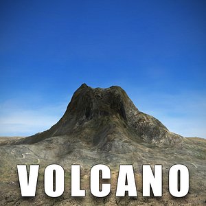 3d volcano landscape scene model
