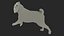 pug dog running pose 3D model