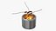 Campfire Fire Pit with Sausages on Sticks