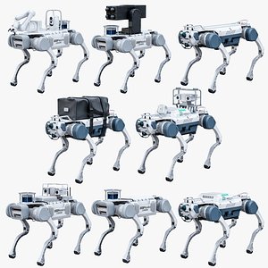3D X8 Robot Dogs Jueying X20 And X30 Deep Robotics Modular PBR Collection